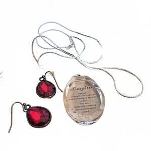 Daughter gift - Red teardrop set - NEW